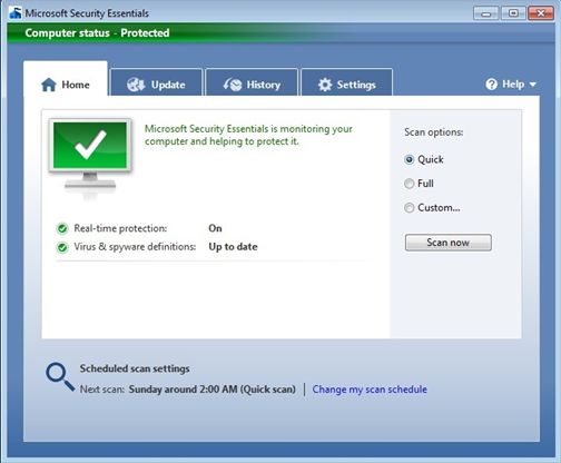 Microsoft veröffentlicht heute die finale Version seiner kostenlosen Antivirensoftware Security Essentials (Bild: Microsoft).
