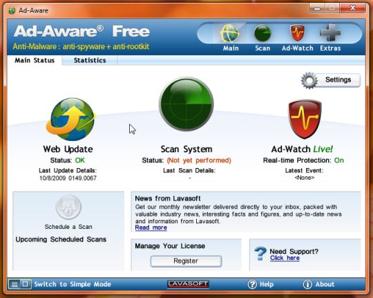 In Version 8.1 kommt Lavasofts Anti-Spyware-Tool mit verhaltensbasierter Schädlingserkennung (Screenshot: Seth Rosenblatt/CNET).
