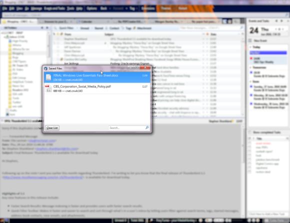 Thunderbird 3.1 enthält den von Firefox bekannten Download-Manager (Screenshot: Seth Rosenblatt/CNET).
