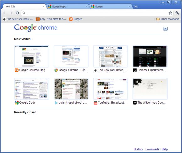 Chrome 6 bringt eine überarbeitete Bedienoberfläche, eine Autofill-Funktion und die Synchronisierung von Erweiterungen (Bild: Google).
