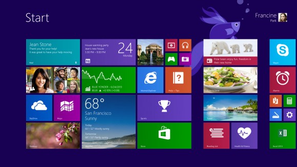 start screen Preview of Windows 8.1