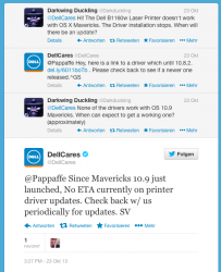 DellCares: Wann es Drucker-Treiber für Mavericks gibt, weiß Dell nicht.