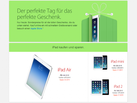 Wie in den Vorjahren gewährt Apple auch zum heutigen Black Friday Rabatte auf seine Produkte und Zubehör (Screenshot: ZDNet.de).