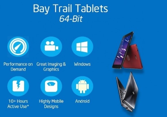 Intel will Windows- und Android-Tablets künftig mit einem 64-Bit-Atom-Chip betreiben (Bild: Intel).