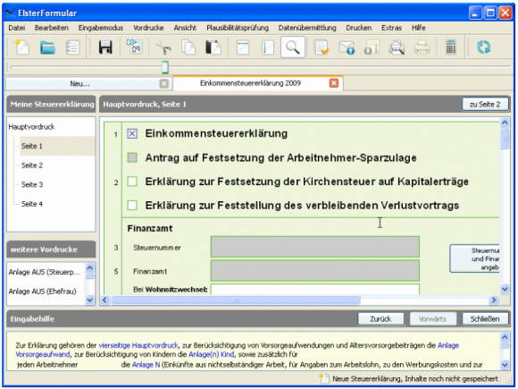 Die Software ElsterFormular steht unter <a href="https://www.elster.de/elfo_home.php" target="_blank">elster.de</a> kostenlos zum Download bereit (Screenshot: ZDNet.de).
