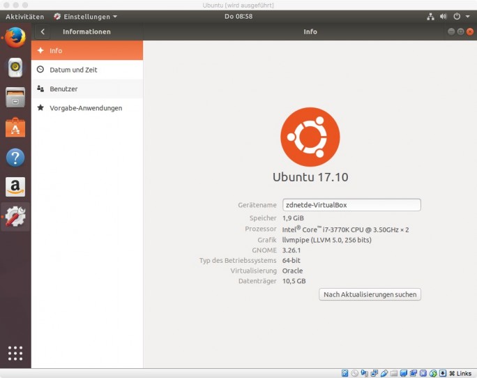 Ubuntu 17.10 (Screenshot: ZDNet.de)