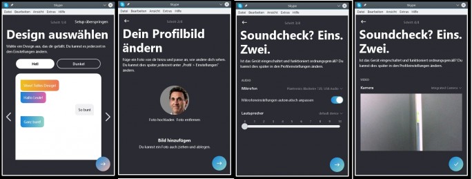 Skype 8.9.0.1: Einrichtungsassistent (Screenshot: ZDNet.de)