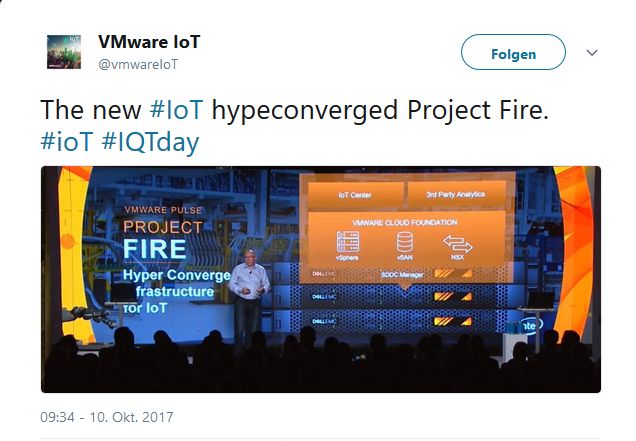 Anfang der Woche hat VMware einen ersten Blick auf die mit dem Project Fire verfolgten Ziele gegeben. (Screenshot: silicon.de bei Twitter)