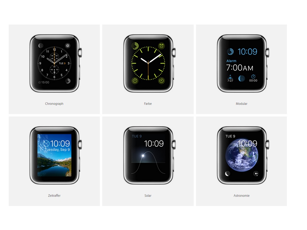 Apple Watch: Zifferblätter