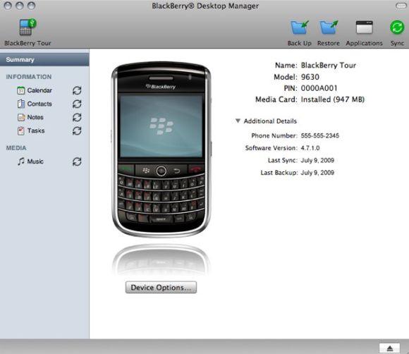 Research In Motion hat eine Version des BlackBerry-Desktop-Managers für Mac OS X für September angekündigt (Bild: RIM).
