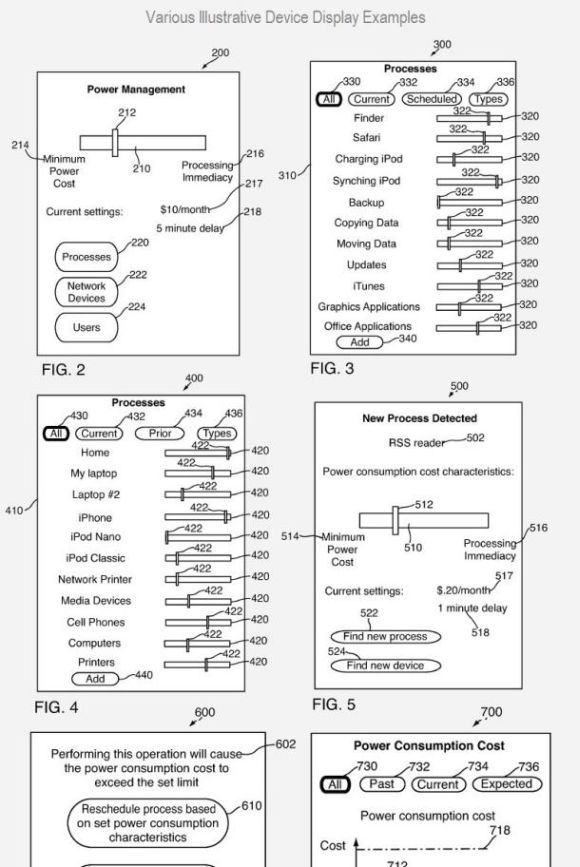 Apple hat zwei Patente für die Verwaltung des Stromverbrauchs elektronischer Geräte beantragt (Bild: Patently Apple).
