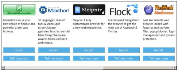 Anbieter von sechs weniger bekannten Browsern sehen sich durch Microsofts Browser-Auswahlbox benachteiligt (Screenshot: Stephen Shankland/CNET).
