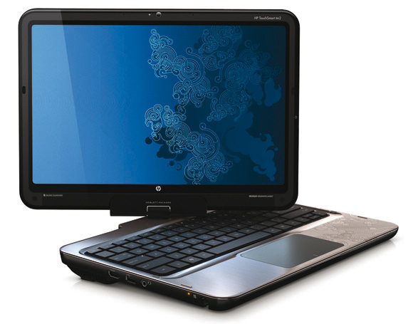 Das TouchSmart tm2 kommt mit einem drehbaren Multitouch-Display (Bild: HP).
