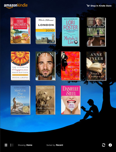 Amazons E-Book-Anwendung für Apples iPad bietet auch Zugriff auf den Kindle Store (Bild: Amazon).
