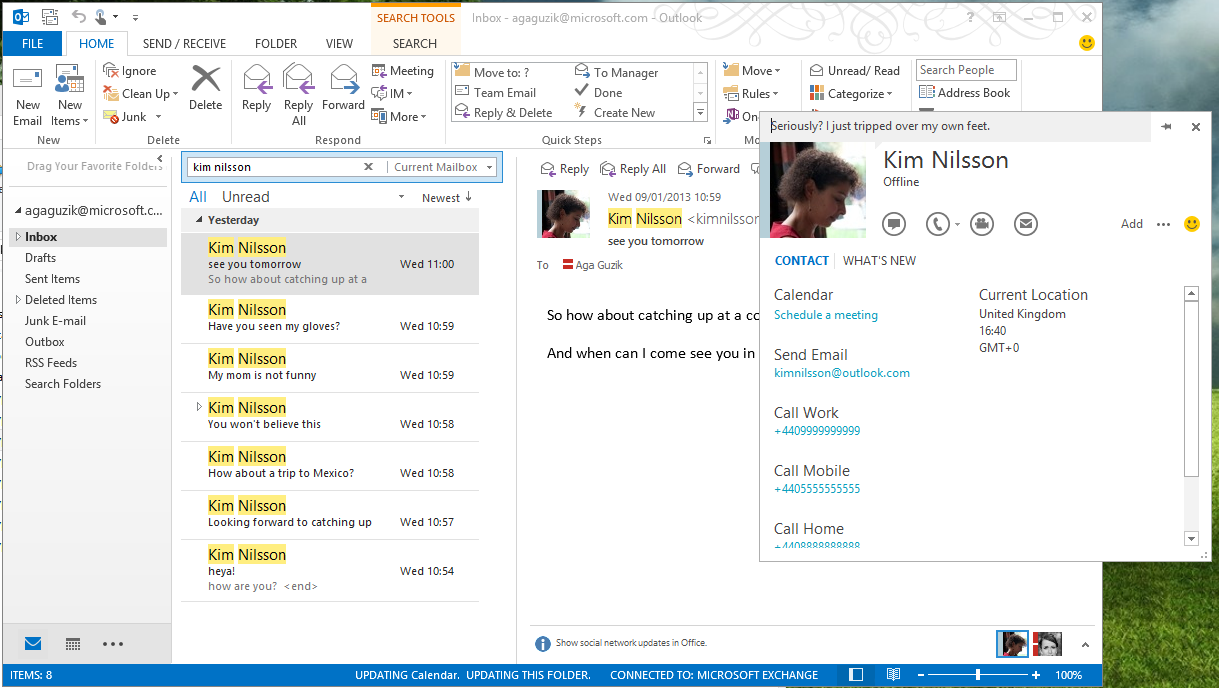 ¿Qué está operando Skype en Outlook?