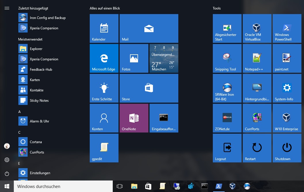 Windows 10 Startmenü ändern