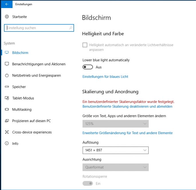 Windows 10 mit Creators Update bietet eine einfachere Einstellung der Auflösung und einen Nachtmodus