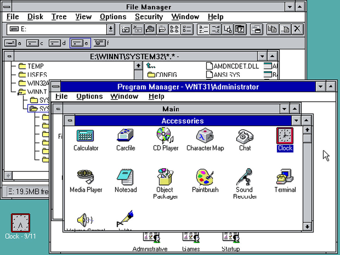 1993: Windows NT 3.1