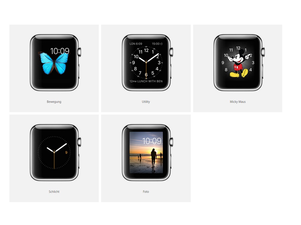 Apple Watch: Zifferblätter