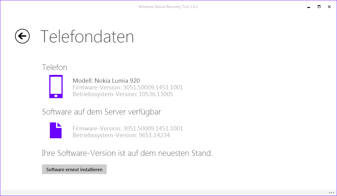 Downgrade auf Windows Phone 8.1