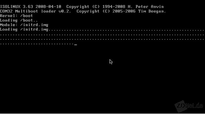 Die Boot-CD startet ein Mini-Linux mit Boot-Loader und Kernel-Erweiterungen.